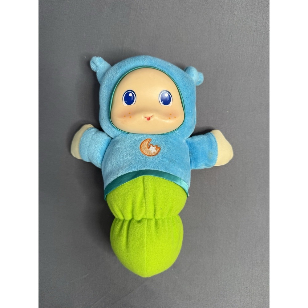 Playskool Hasbro 2011 Blue Lullaby Gloworm Glow Worm Music Toy 9" Plush